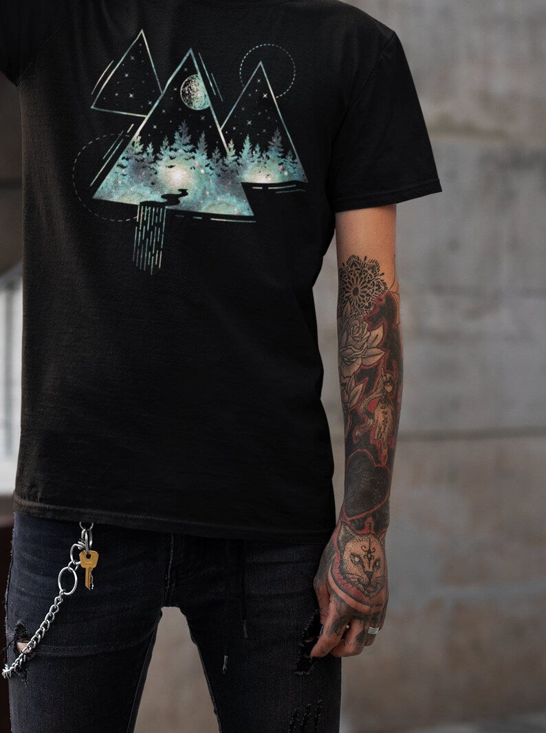 Nature T Shirt Forest Trees Mountain Adventure Tee