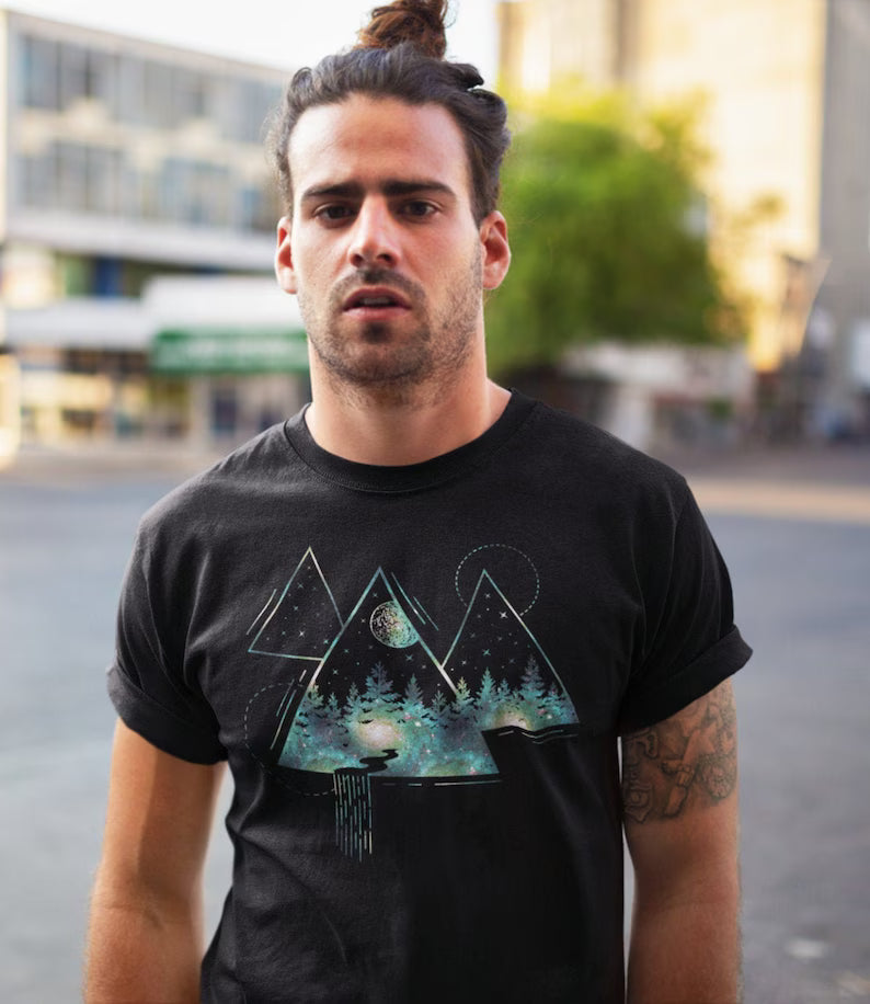 Nature T Shirt Forest Trees Mountain Adventure Tee