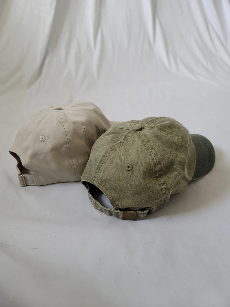 Pine Tree Embroidered Hat - Vintage Cotton Baseball Cap & Nature Outdoor Dad Hat