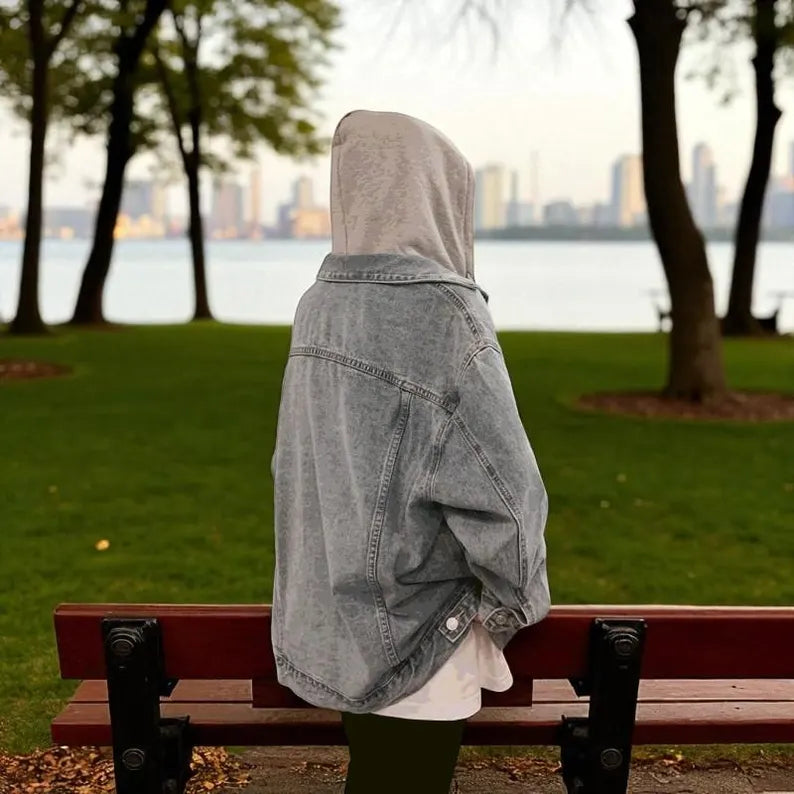 Oversized Hooded Denim Jacket