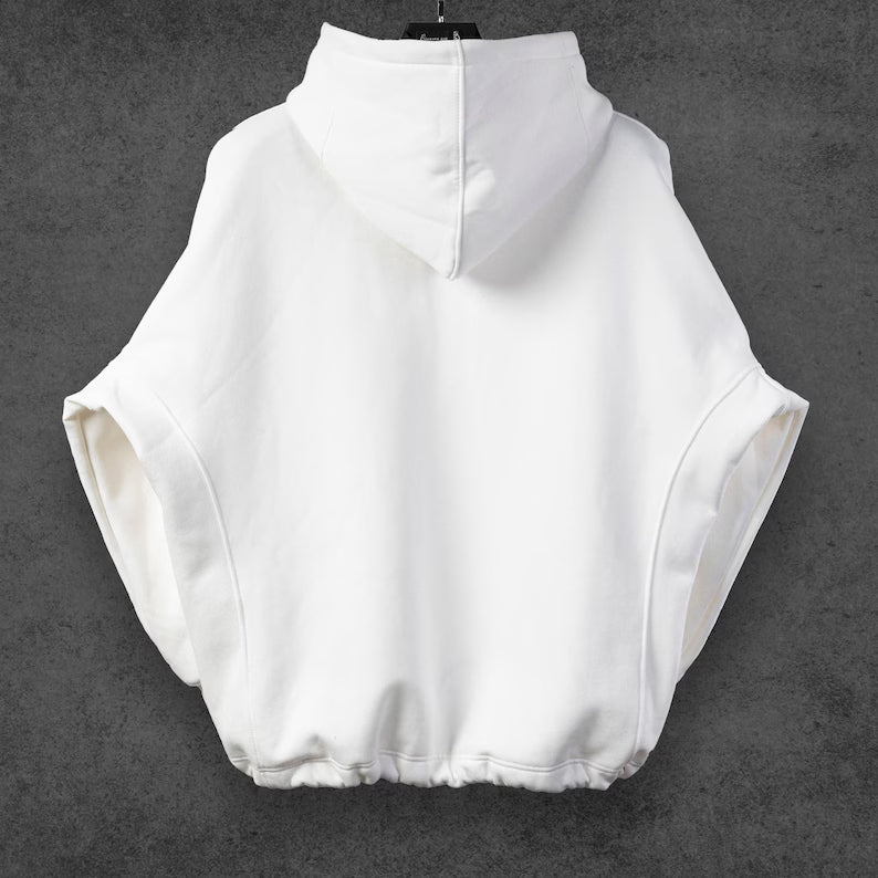 Oversized Blank Hoodie, S-4XL, Cotton Fleece, Drawstring Hem
