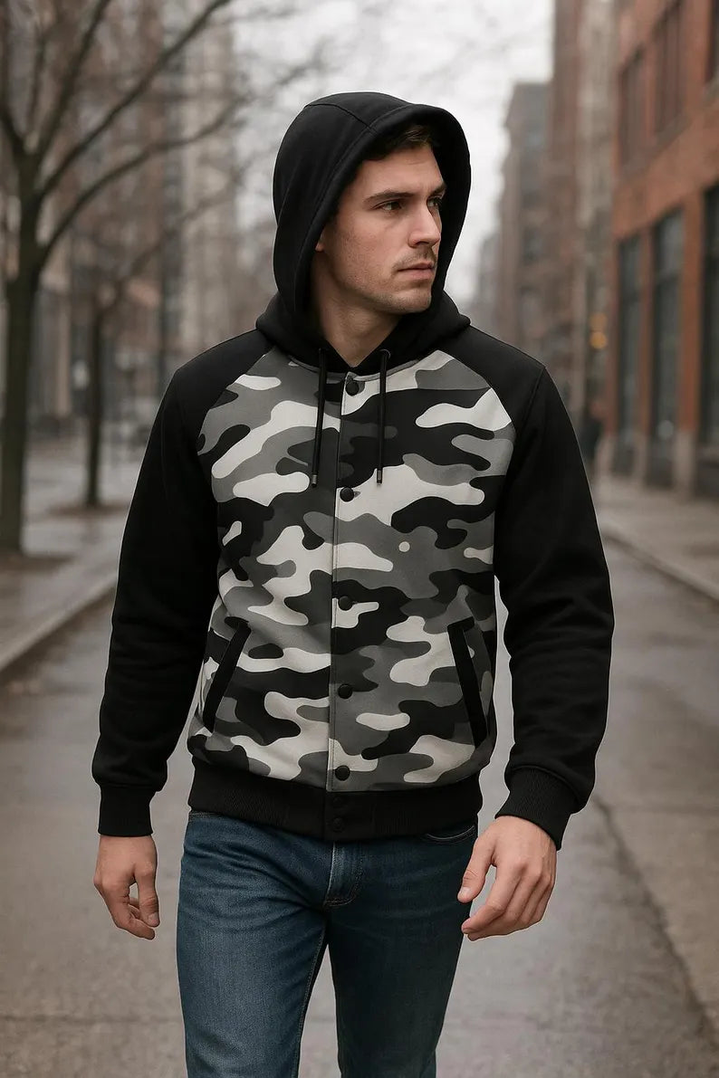 Classic Hooded Baseball Jacket