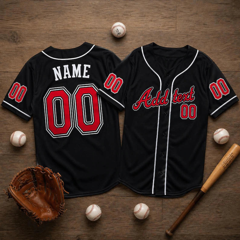 Personalized Team Name & Number Baseball Jersey - Custom Family Baseball Uniforms & Sport Fan Shirts