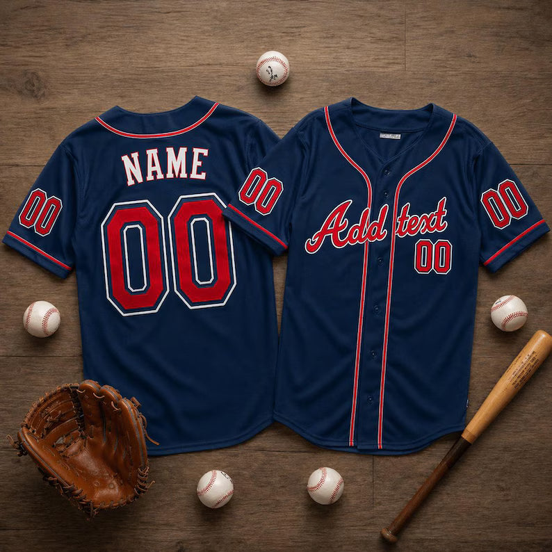 Personalized Team Name & Number Baseball Jersey - Custom Family Baseball Uniforms & Sport Fan Shirts