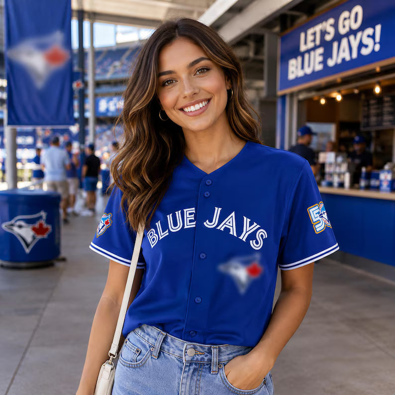 Personalize Royal Blue Baseball Jersey Sleeve Sports Shirt & Retro Game Day Fan Apparel