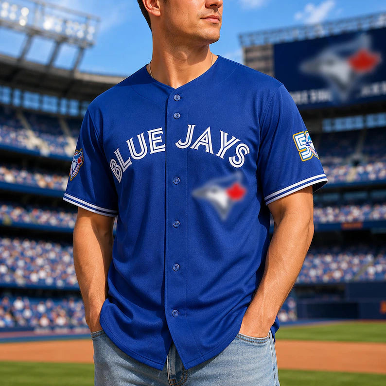 Personalize Royal Blue Baseball Jersey Sleeve Sports Shirt & Retro Game Day Fan Apparel